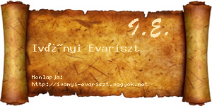 Iványi Evariszt névjegykártya
